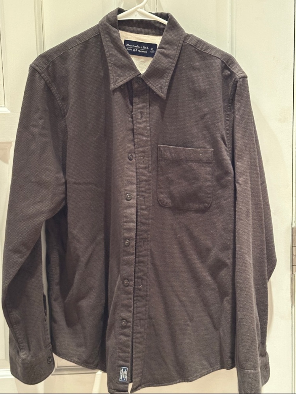 Abercrombie & Fitch Men's Dark Brown Button-Down Casual Shirt